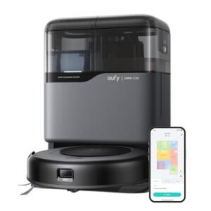 eufy Robot Vakum Omni C20, Robot Vakum ve Paspas Combo, Kendinden Boşaltma, Otomatik Paspas Yıkama ve Eller Serbest Temizlik için Otomatik Kurutma, 7000 Pa Güçlü Emiş, 3.35-İnç Tasarım, Hepsi Bir Arada Statio